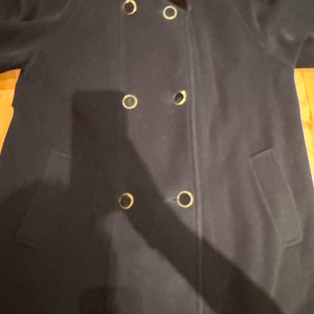 Vintage lisa fashion cashmere and wool blend coat with brown fox fur trim - Picture 11 of 13
